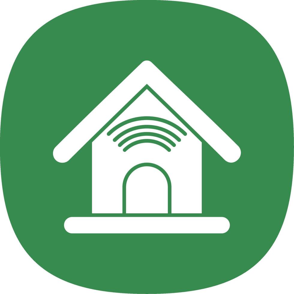 Smart Home Glyph Curve Icon vector