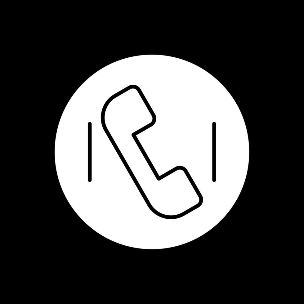 Phone Call Glyph Inverted Icon vector