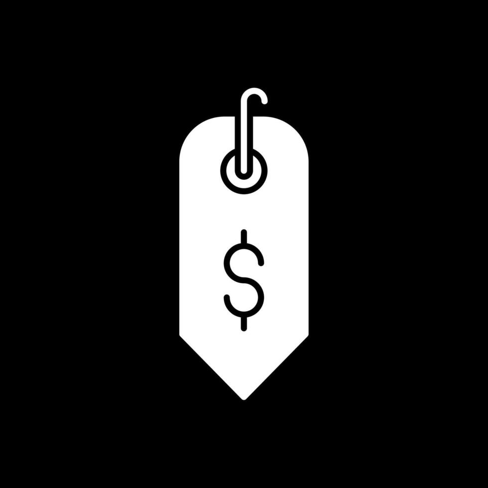 dólar firmar glifo invertido icono vector