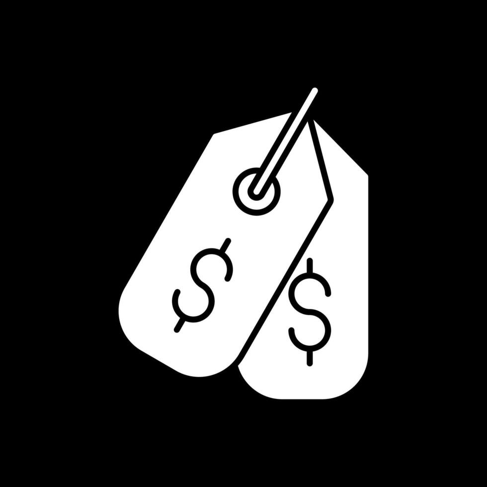 Dollar Sign Glyph Inverted Icon vector