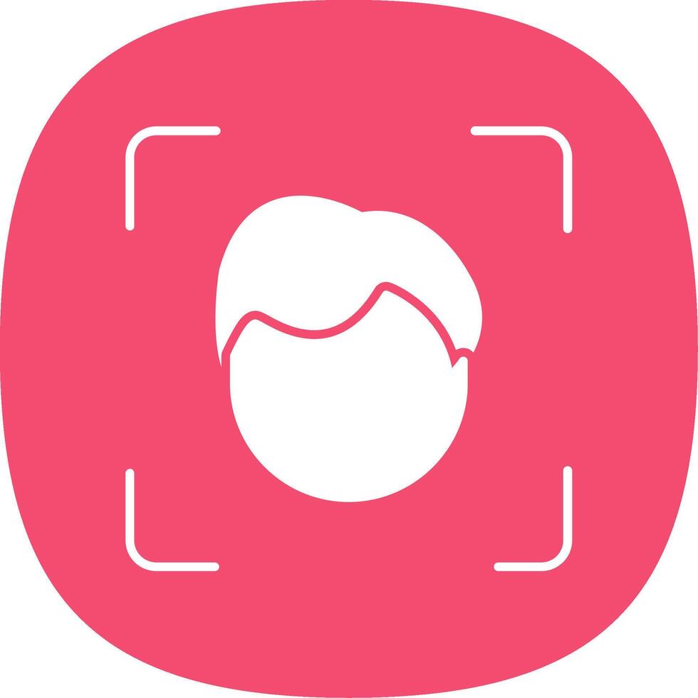 Face Scan Glyph Curve Icon vector