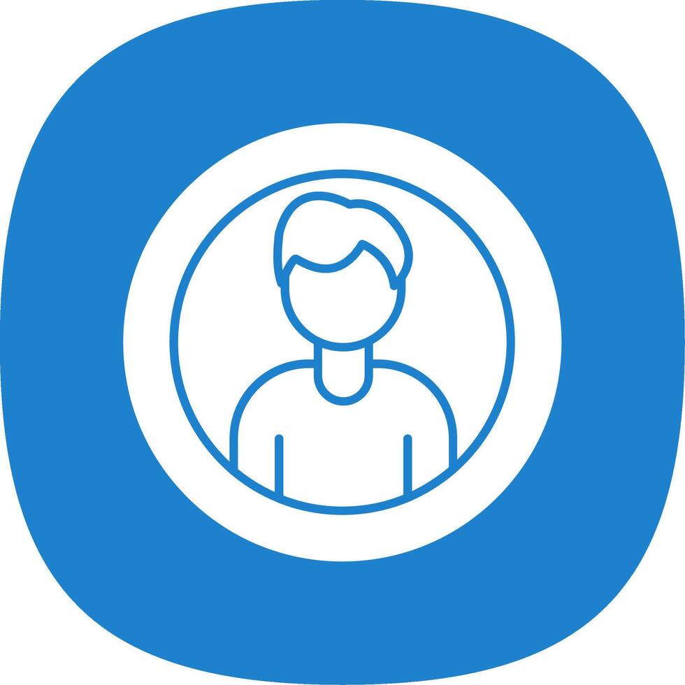 Avatar Glyph Curve Icon vector