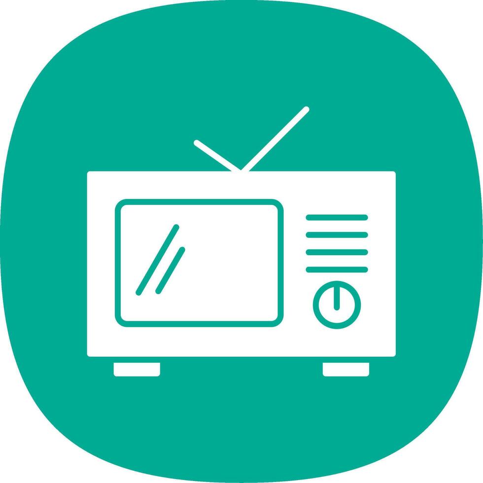 Television Glyph Curve Icon vector