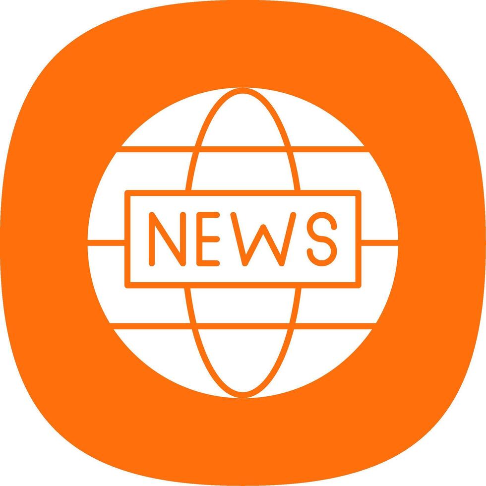 News Report Glyph Curve Icon vector