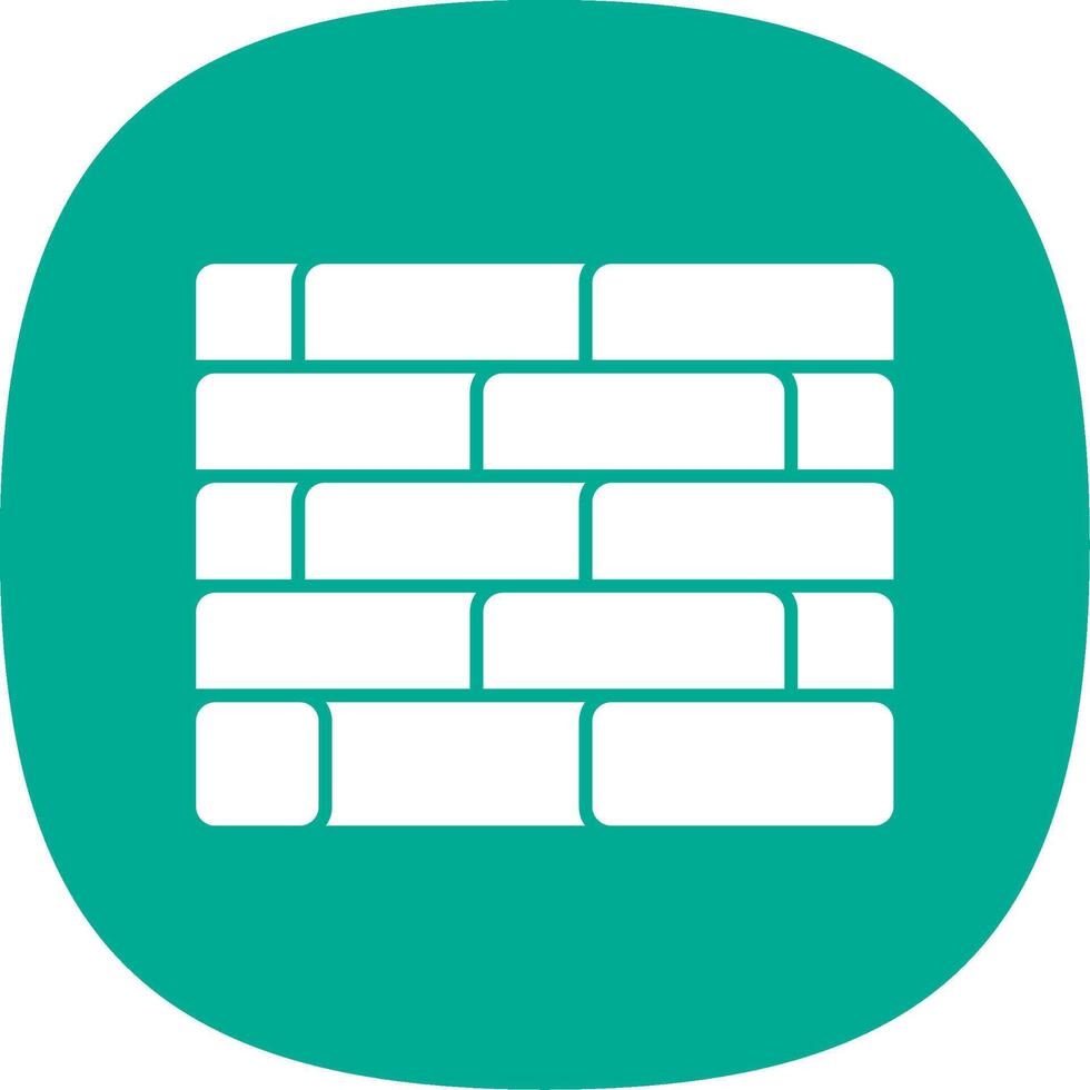 Brickwall Glyph Curve Icon vector