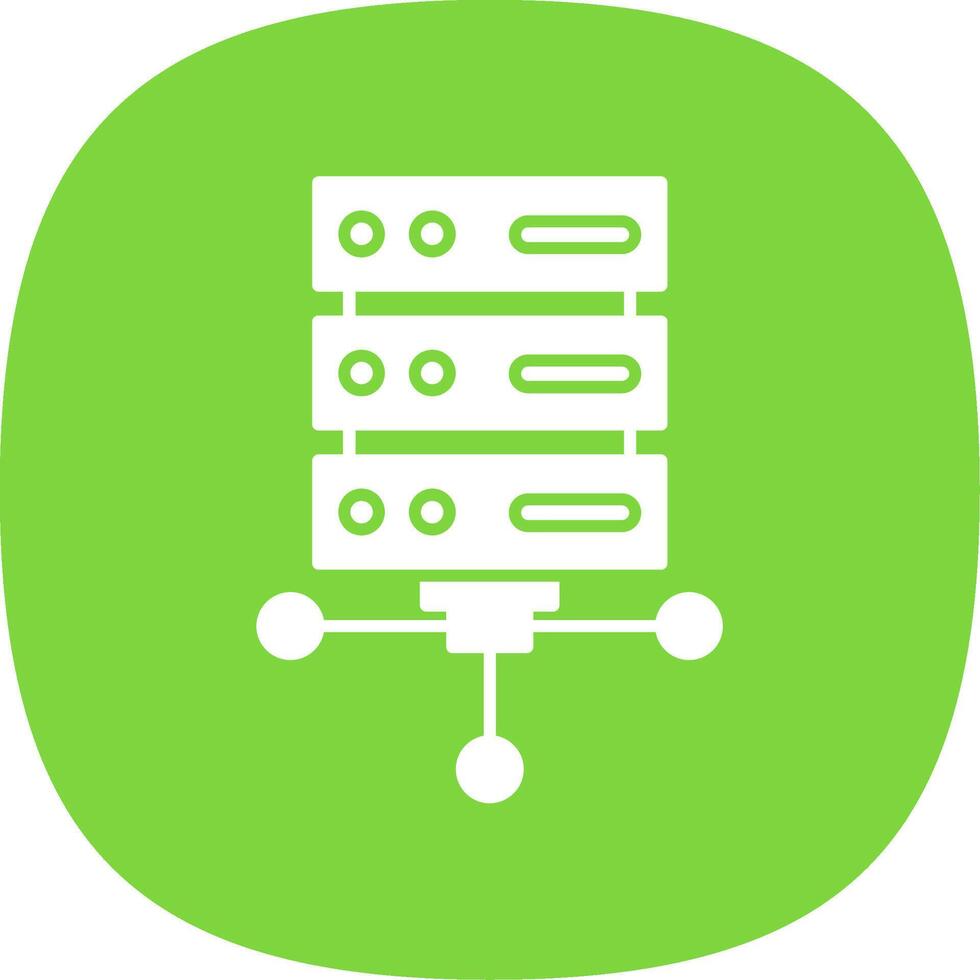 Server Glyph Curve Icon vector