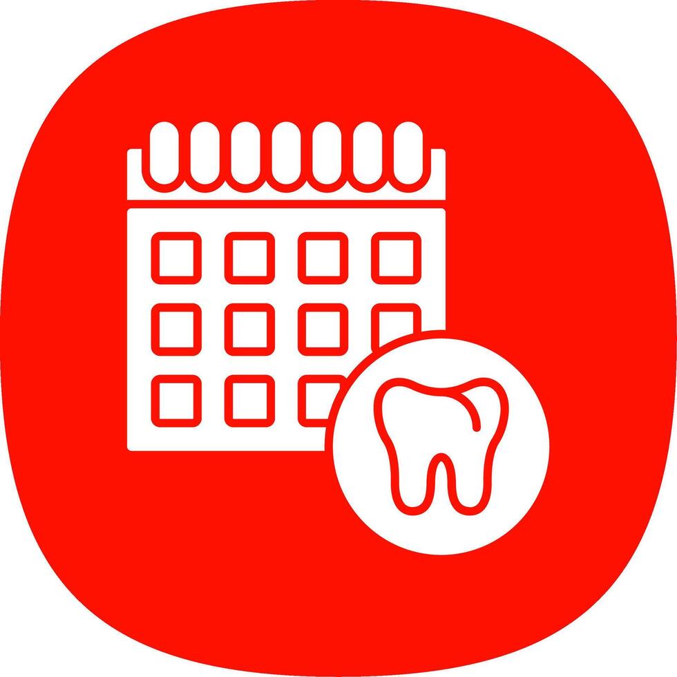 Dental Schedule Glyph Curve Icon vector