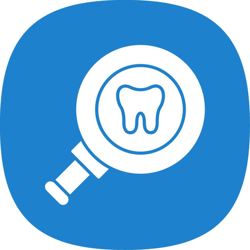 Dental Checkup Glyph Curve Icon vector