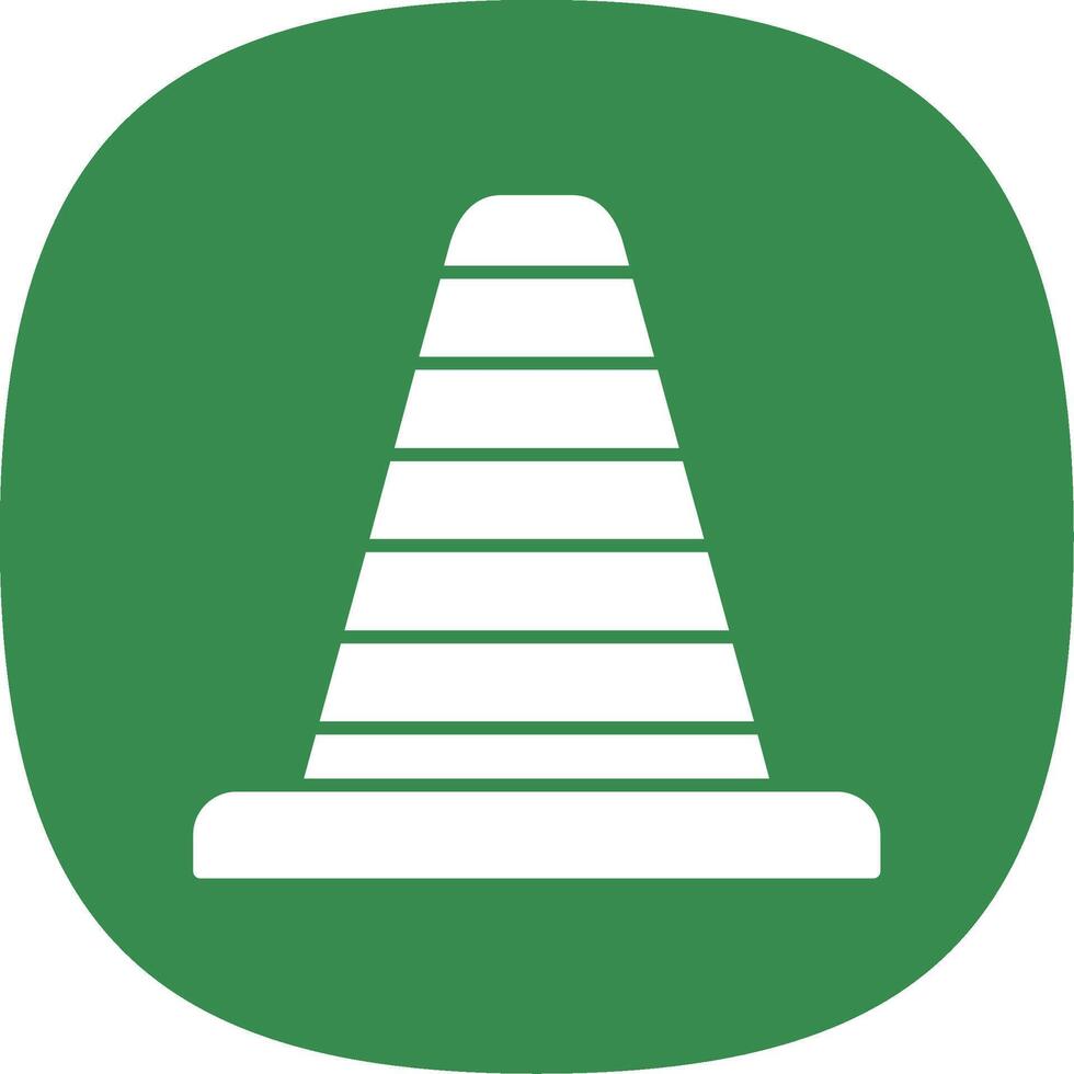 Traffic Cone Glyph Curve Icon vector