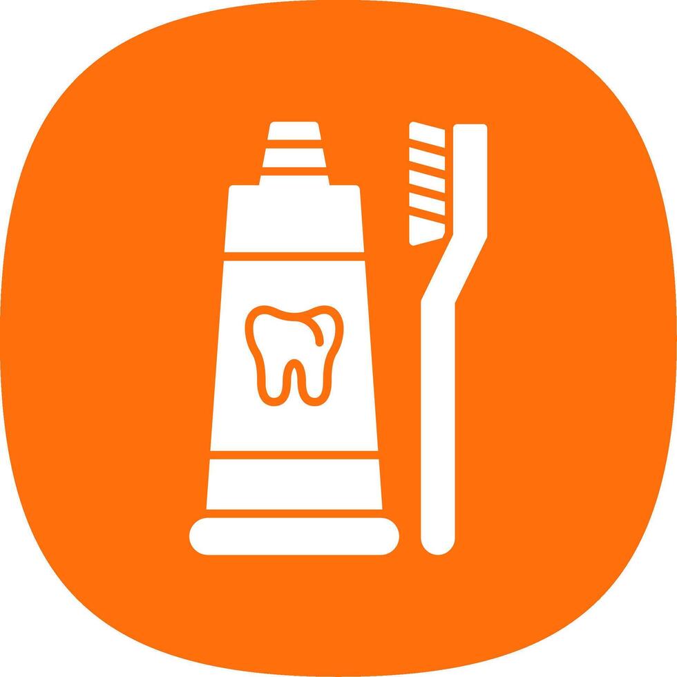 Toothpaste Glyph Curve Icon vector