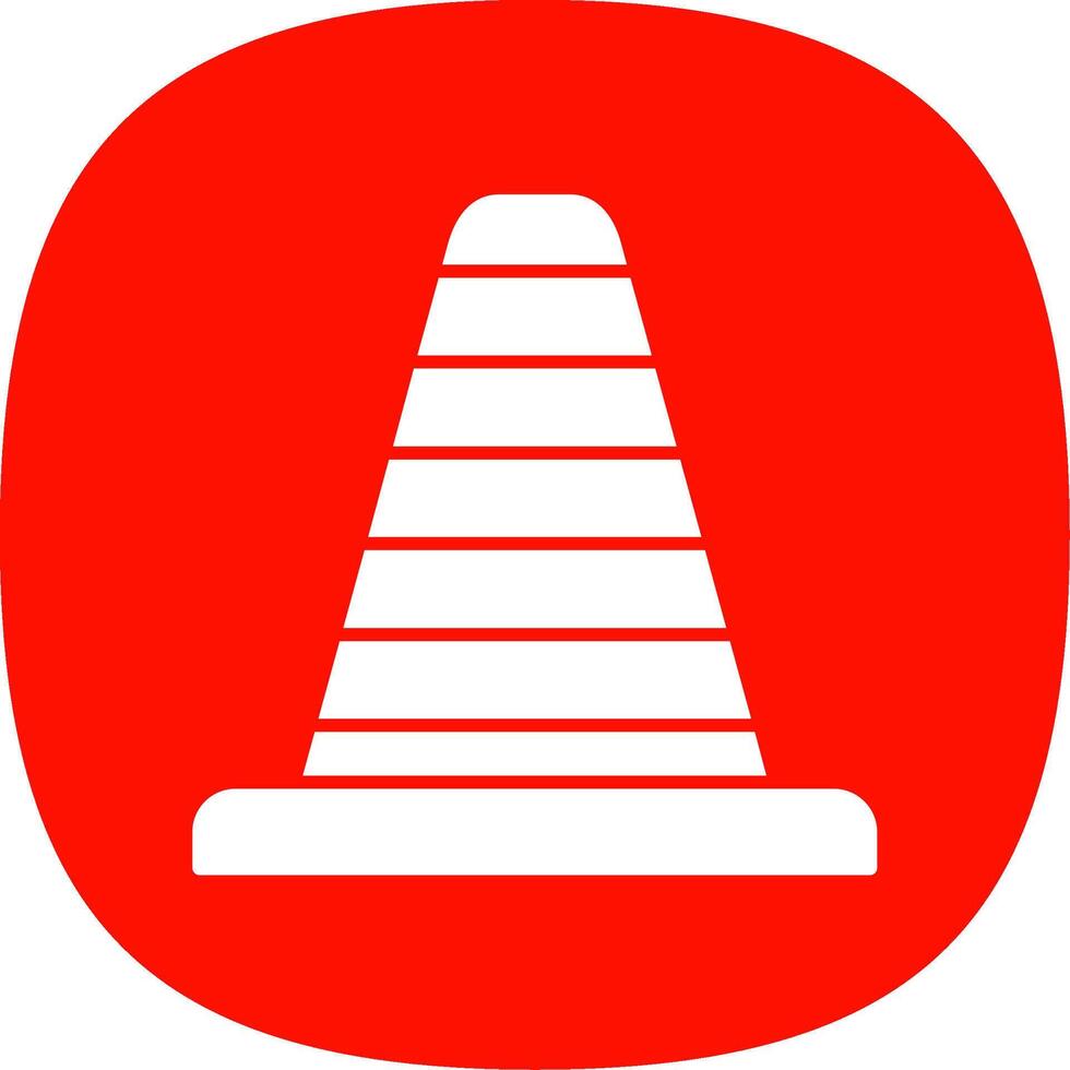 Traffic Cone Glyph Curve Icon vector