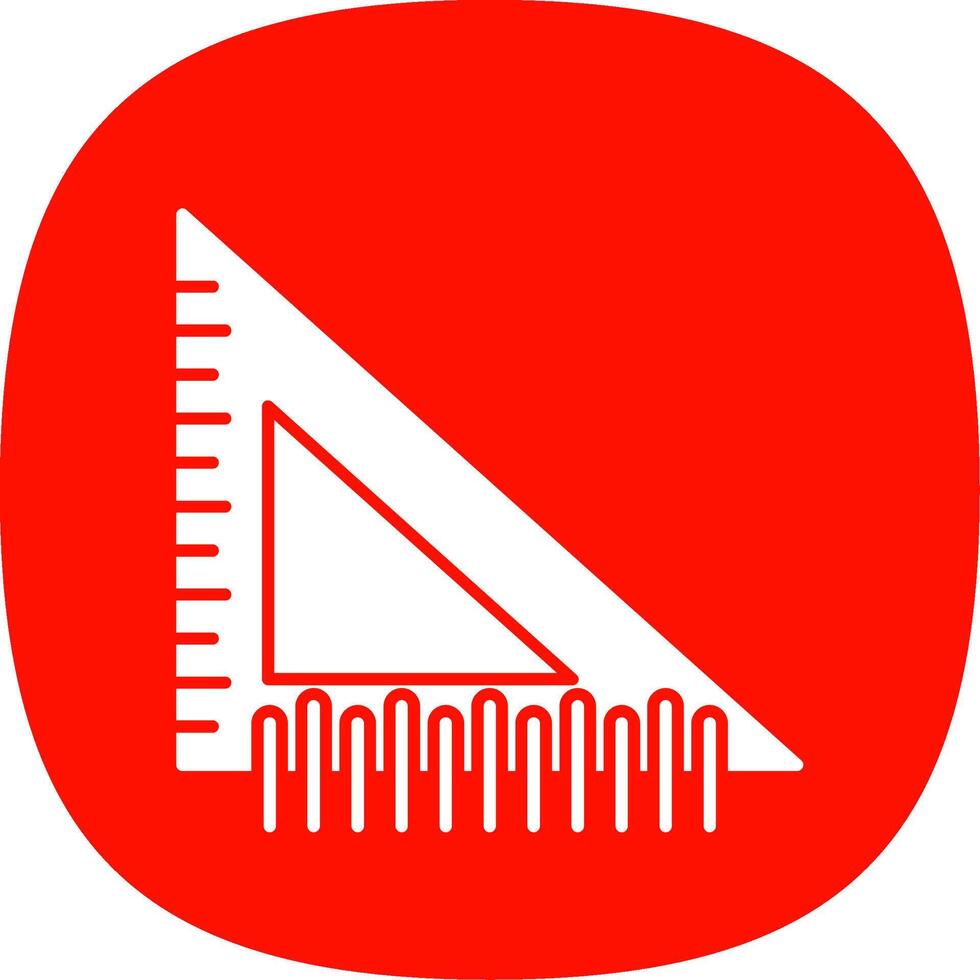 Square Ruler Glyph Curve Icon vector