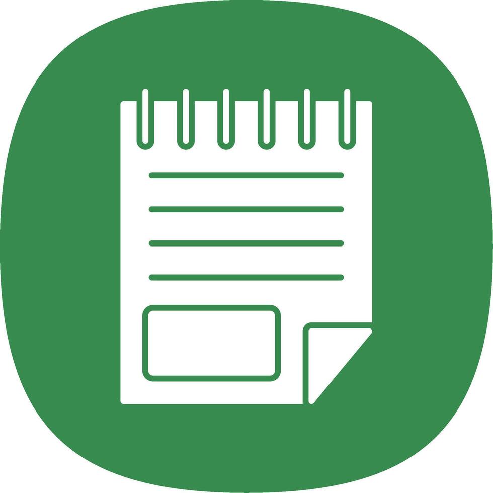 Note Glyph Curve Icon vector