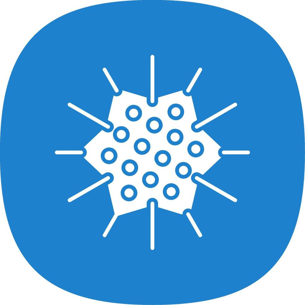 Sea Urchin Glyph Curve Icon vector
