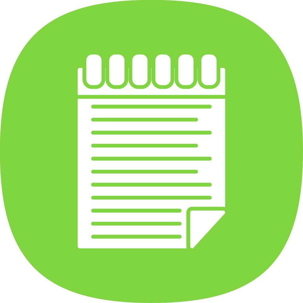 Notepad Glyph Curve Icon vector