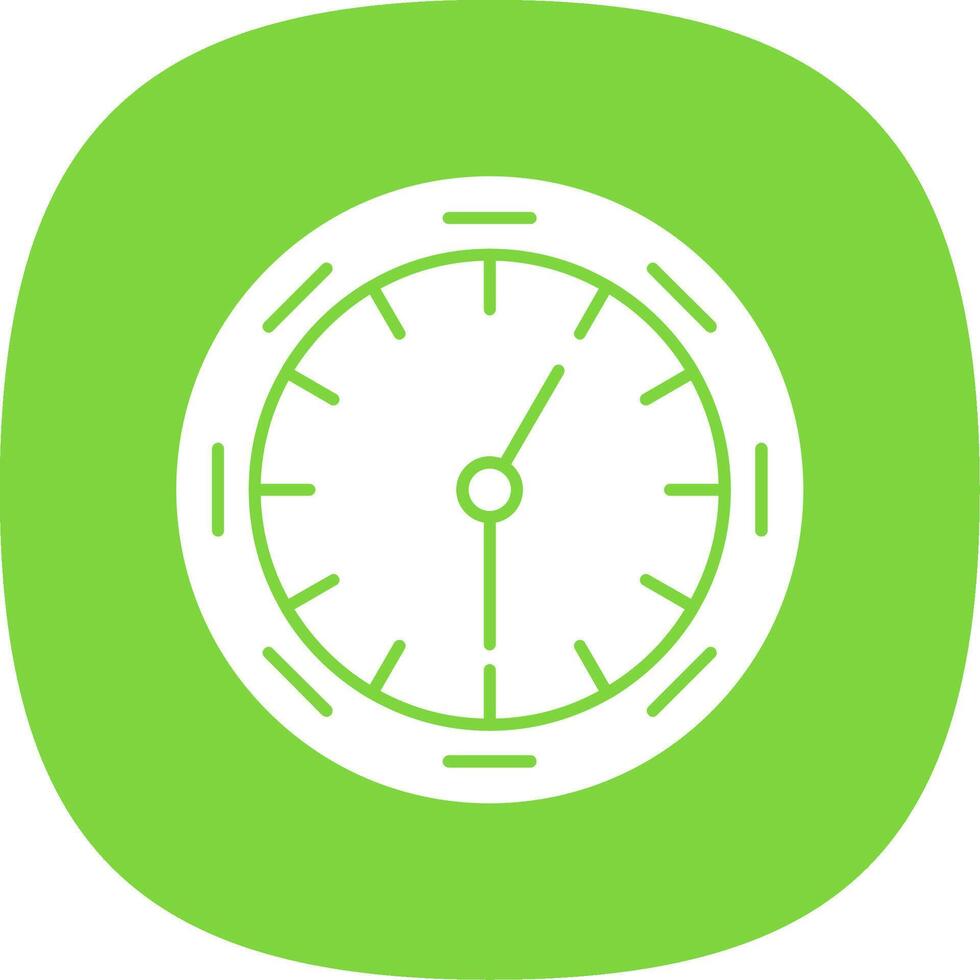 Wall Clock Glyph Curve Icon vector