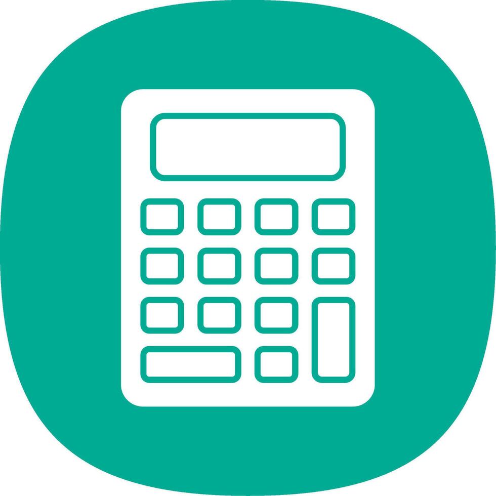 Calculator Glyph Curve Icon vector