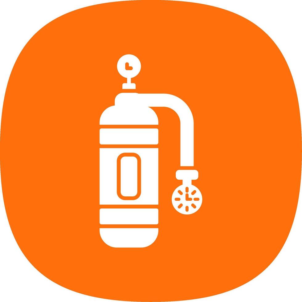 Oxygen Tank Glyph Curve Icon vector