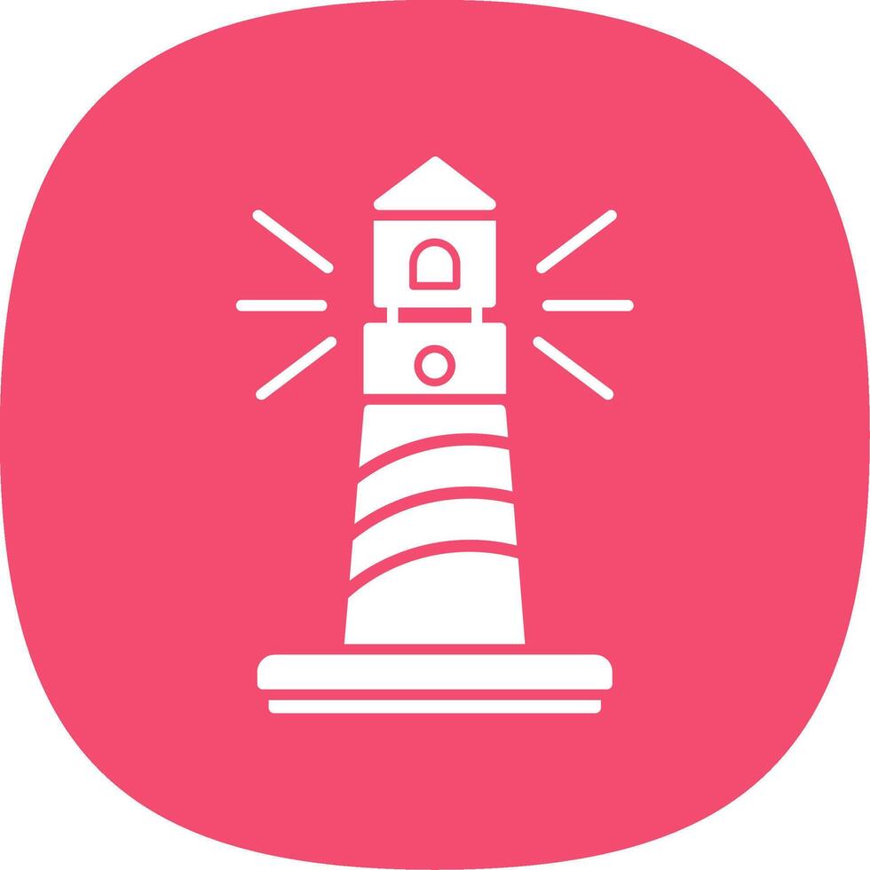 Lighthouse Glyph Curve Icon vector