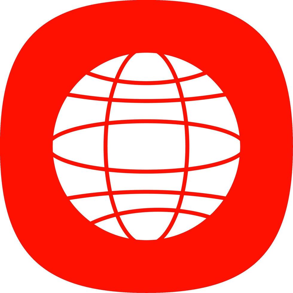 globo glifo curva icono vector