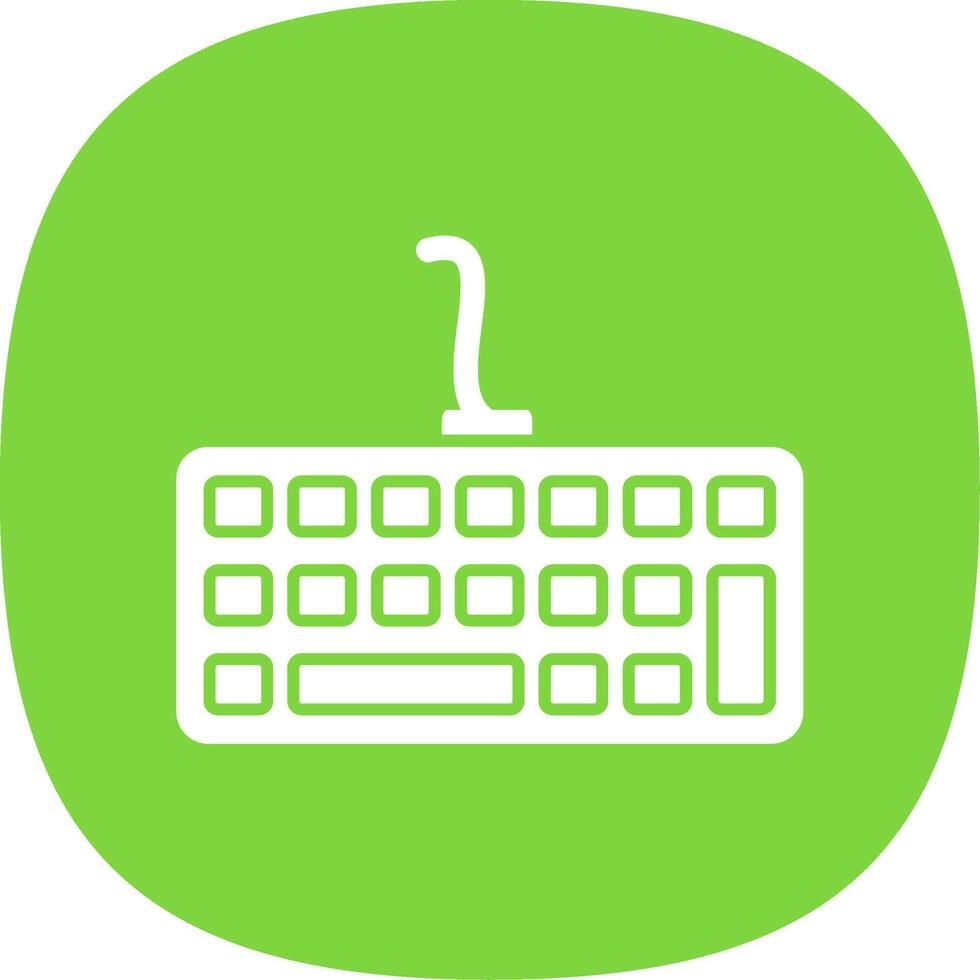 teclado glifo curva icono vector