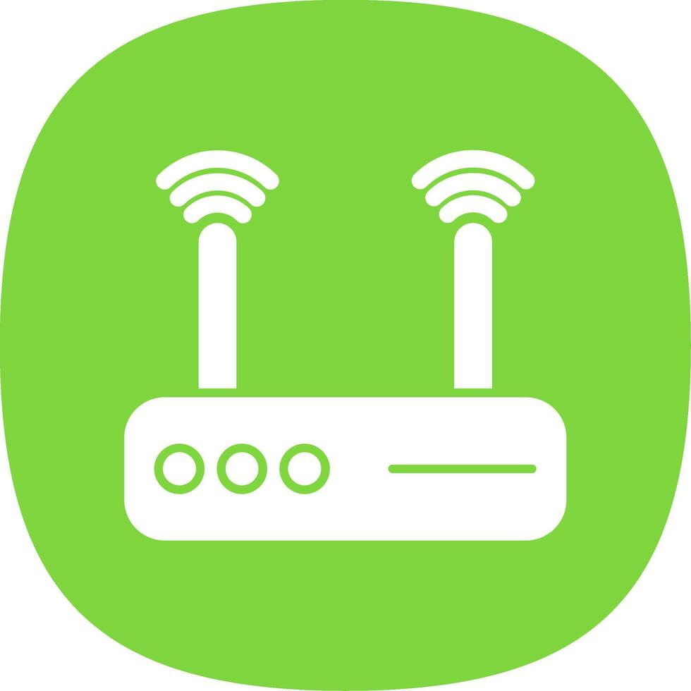 Modem Glyph Curve Icon vector