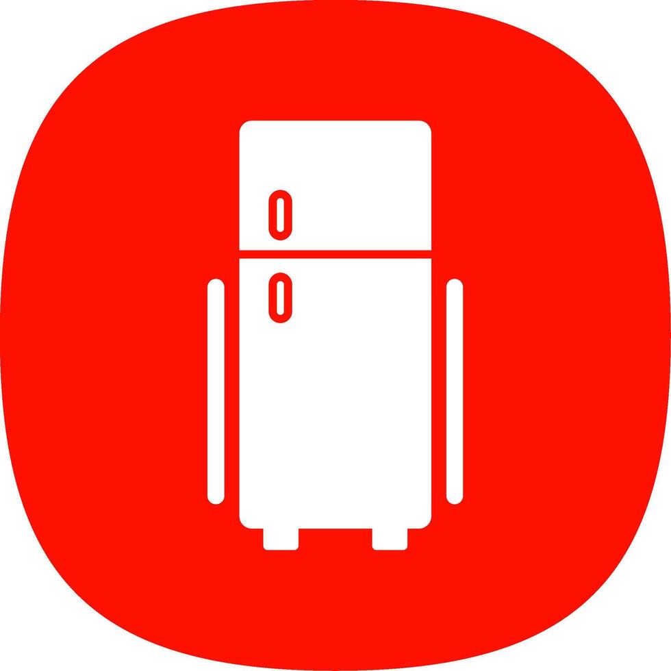 refrigerador glifo curva icono vector