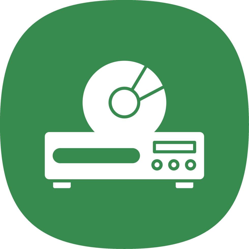 Dvd Player Glyph Curve Icon vector