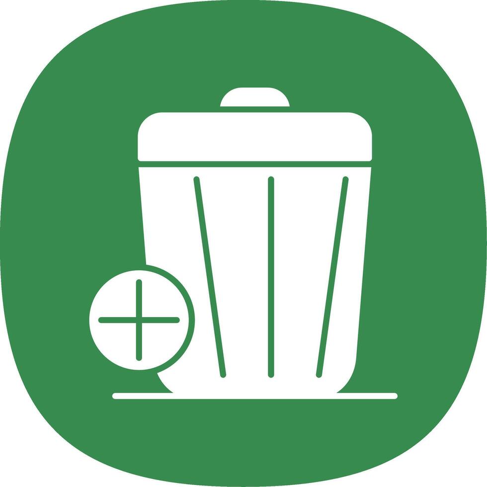 basura glifo curva icono vector