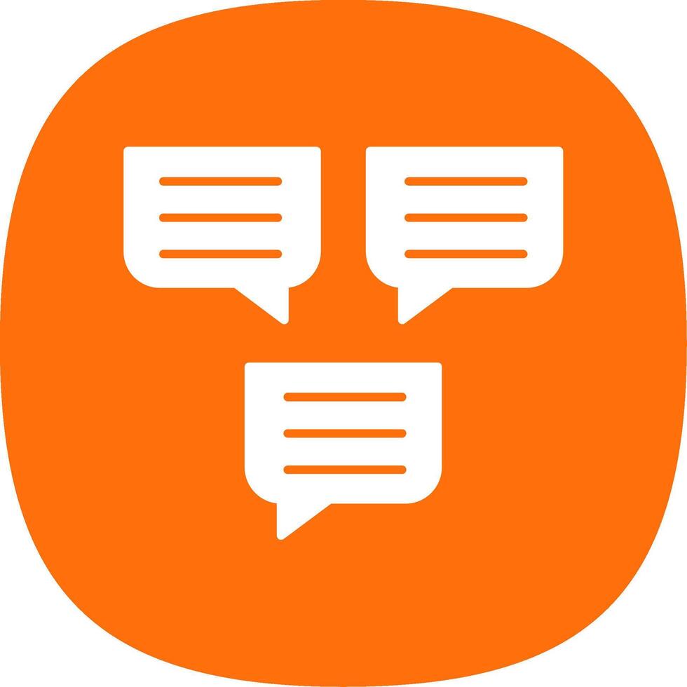Chat Glyph Curve Icon vector