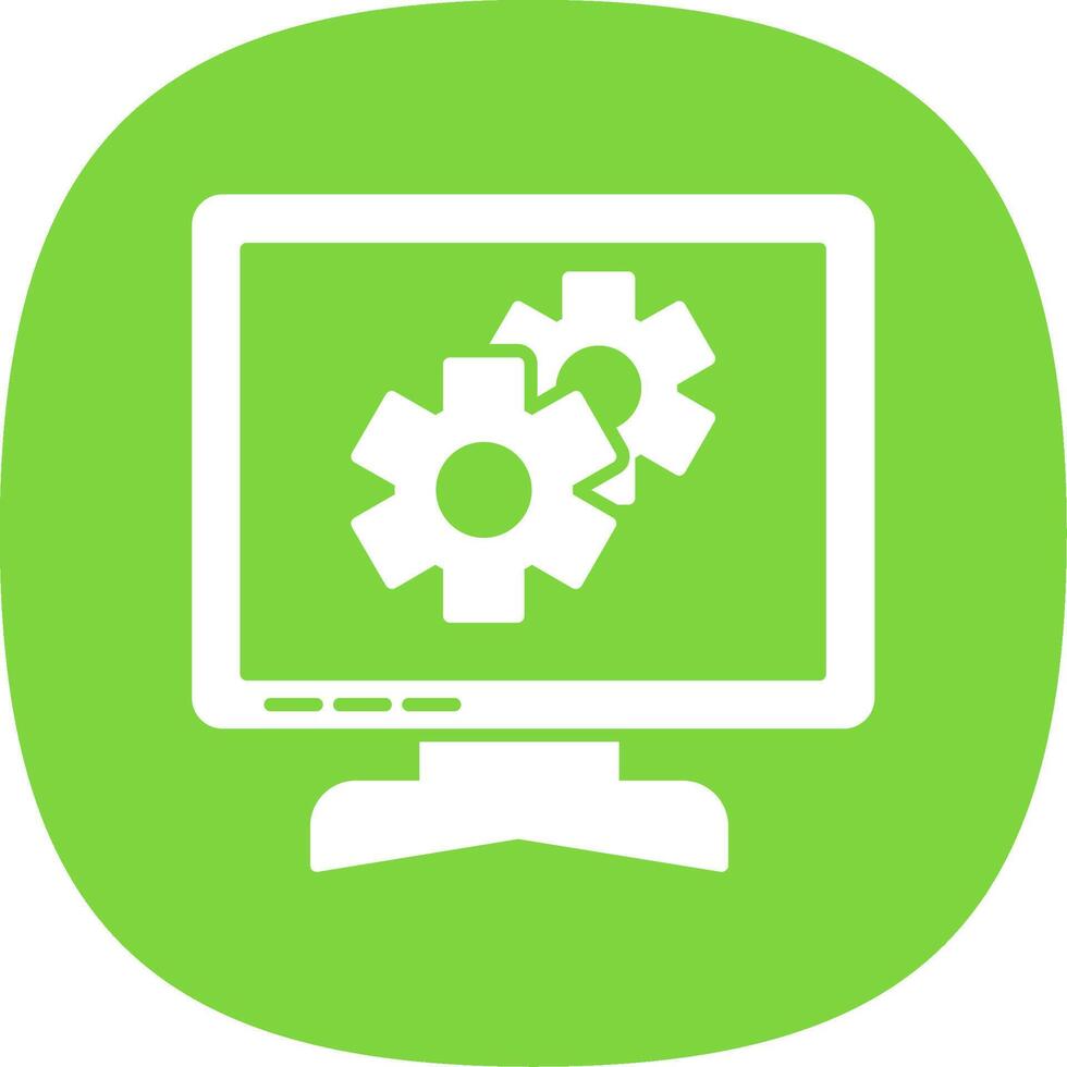 Setting Glyph Curve Icon vector