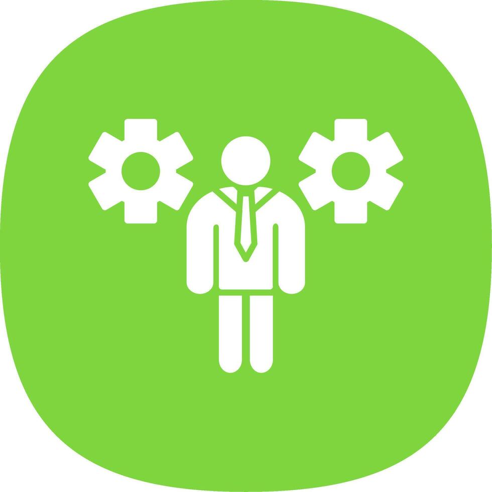 Business People Glyph Curve Icon vector