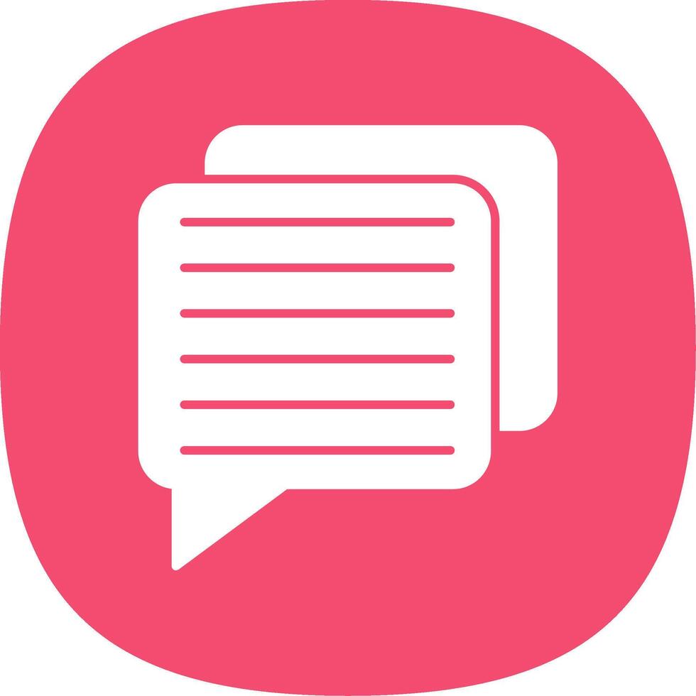 Chat Glyph Curve Icon vector
