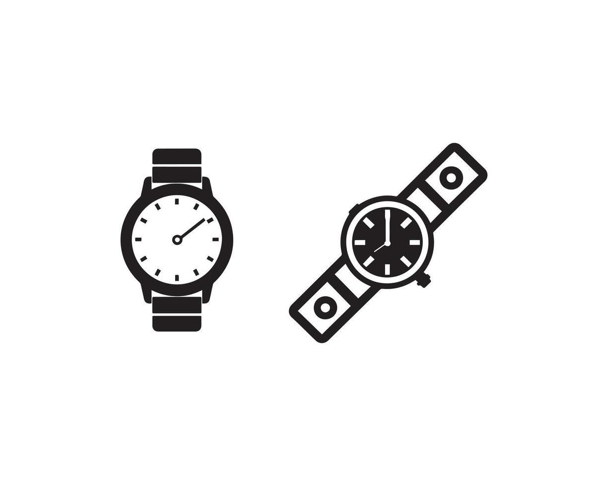 reloj silueta icono gráfico logo diseño vector