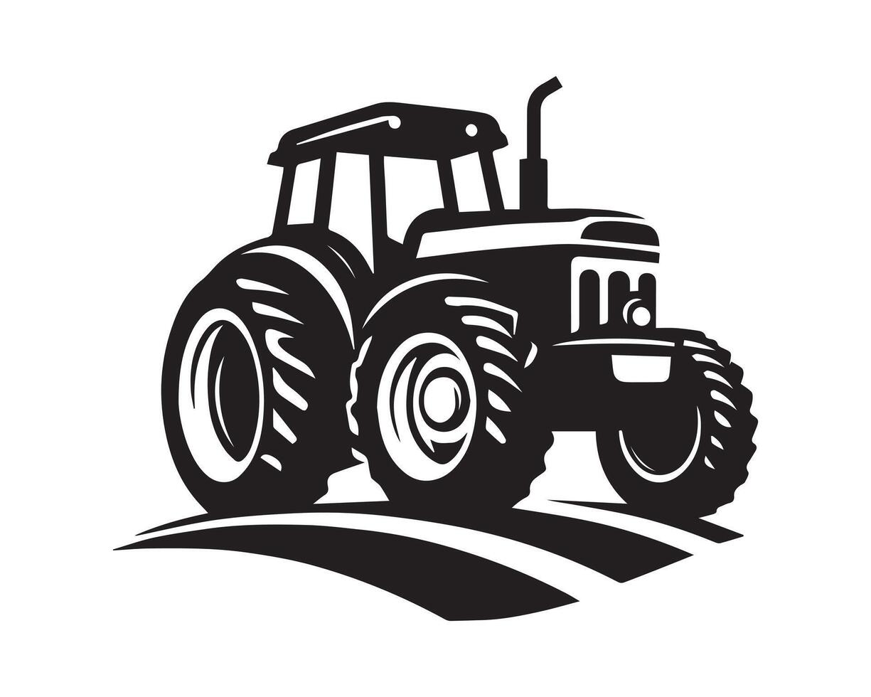 tractor silueta icono gráfico logo diseño vector