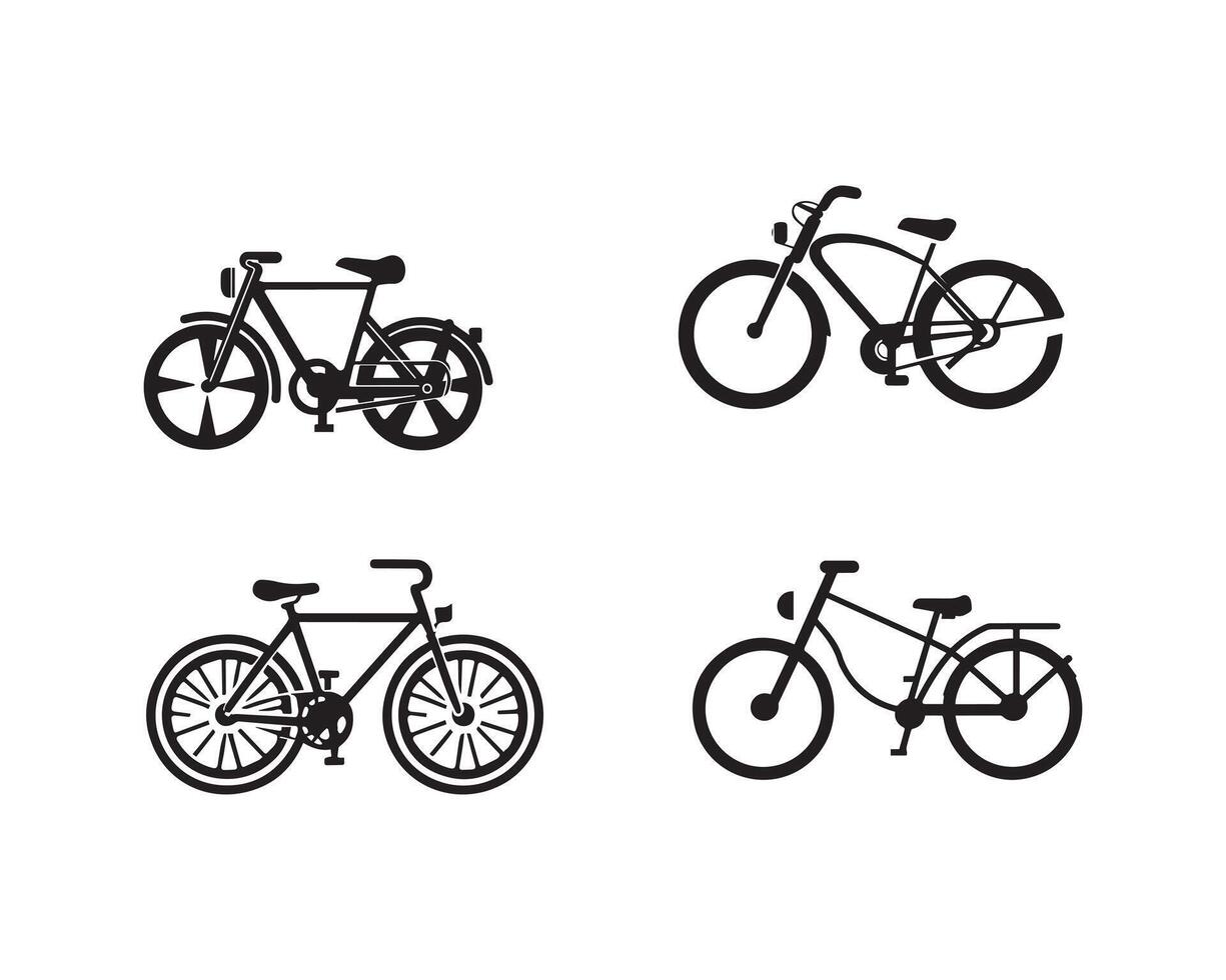 bicicleta silueta icono gráfico logo diseño vector