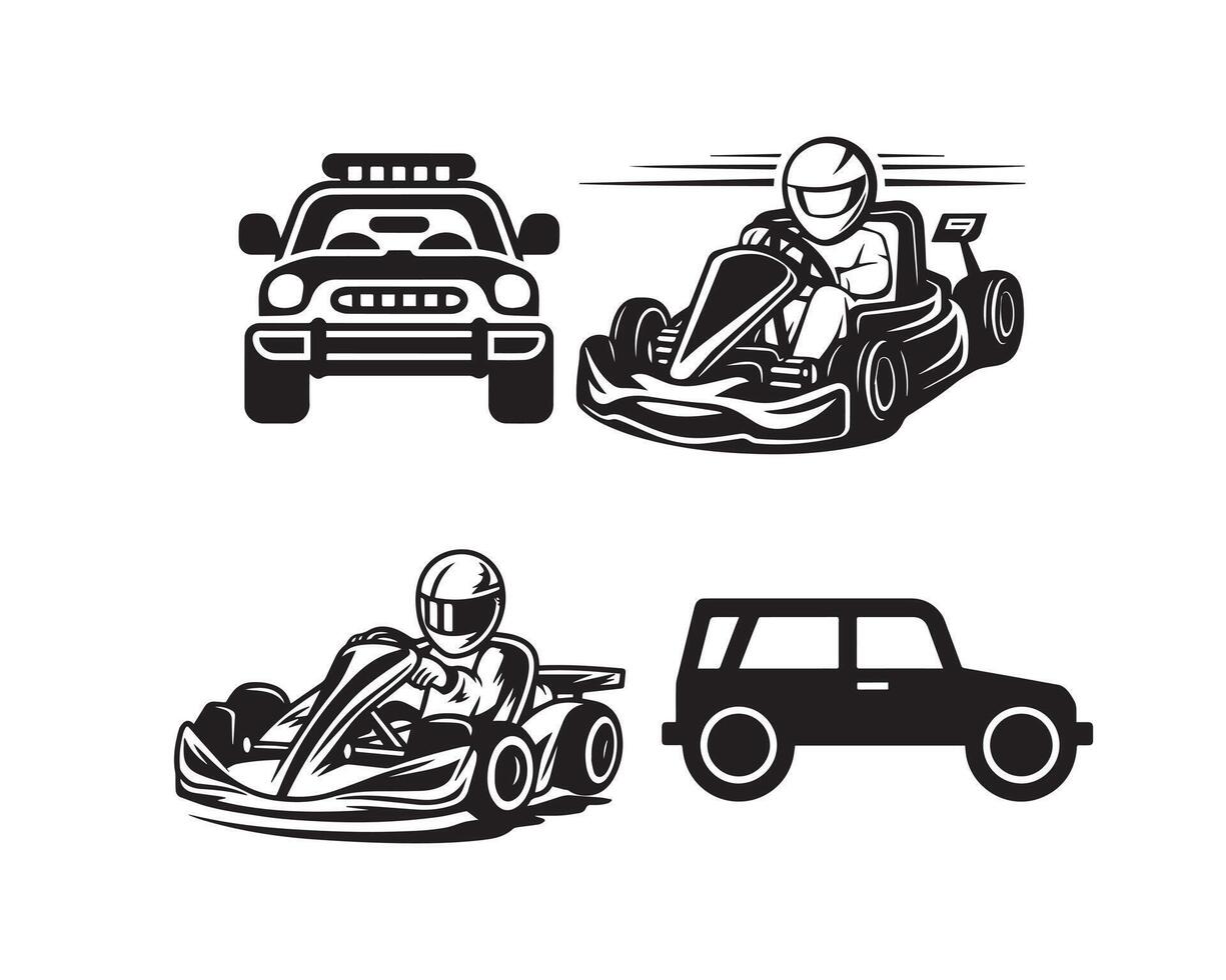 sports car silhouette icon graphic logo design vector