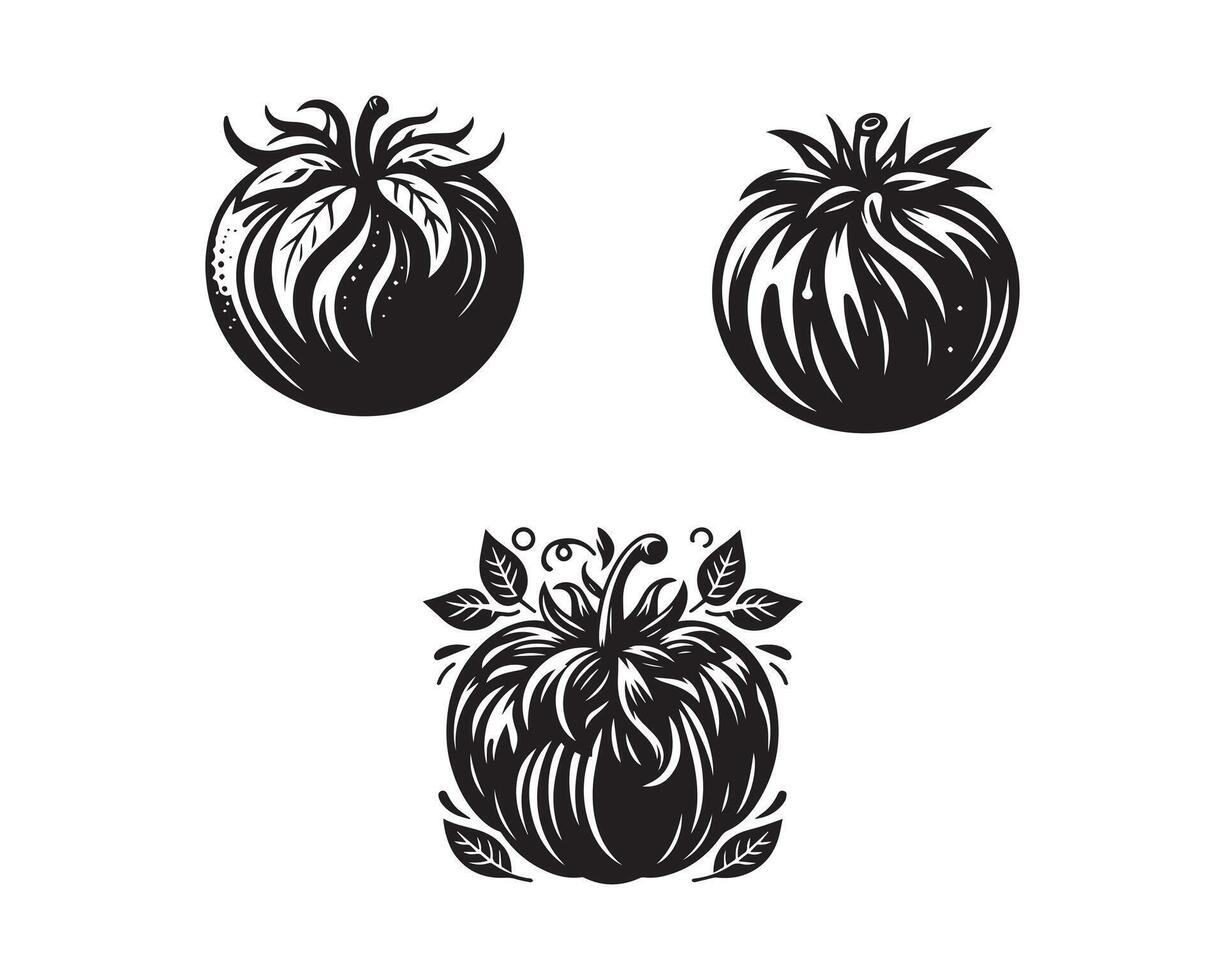 tomate silueta icono gráfico logo diseño vector