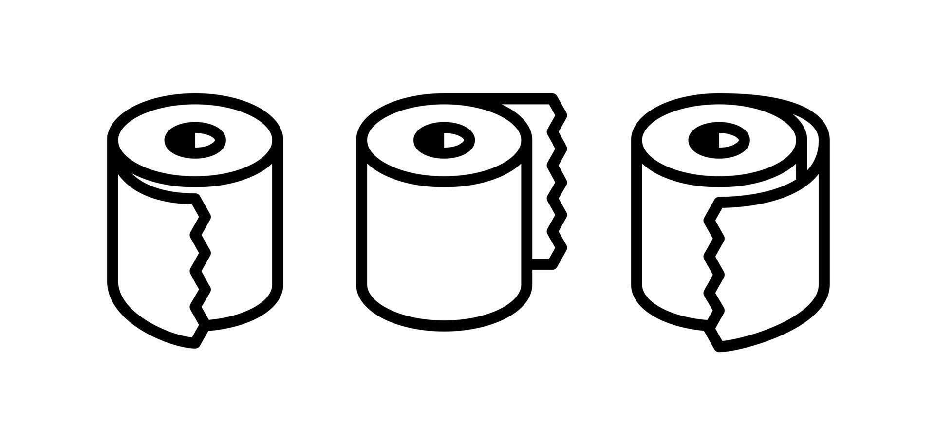 Set of toilet paper rolls line icons. isolated on white background. vector