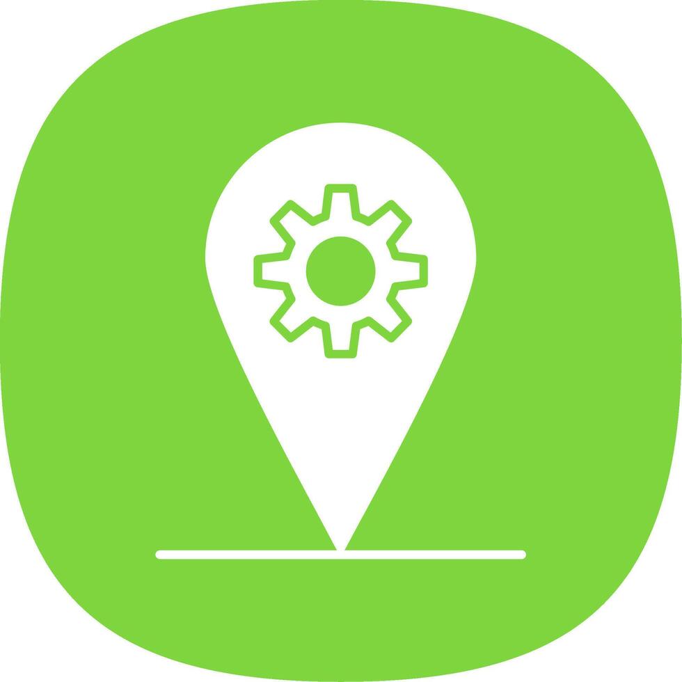 Localization Glyph Curve Icon vector