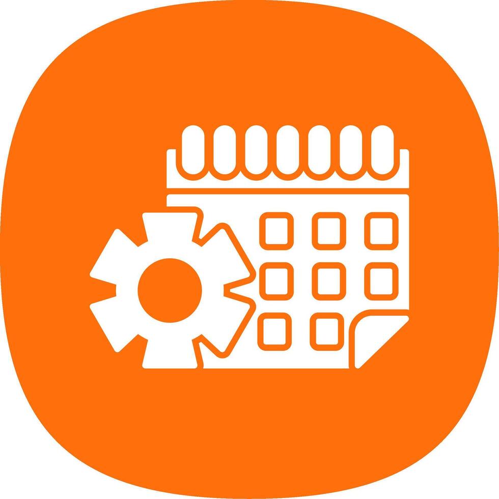 Calendar Glyph Curve Icon vector
