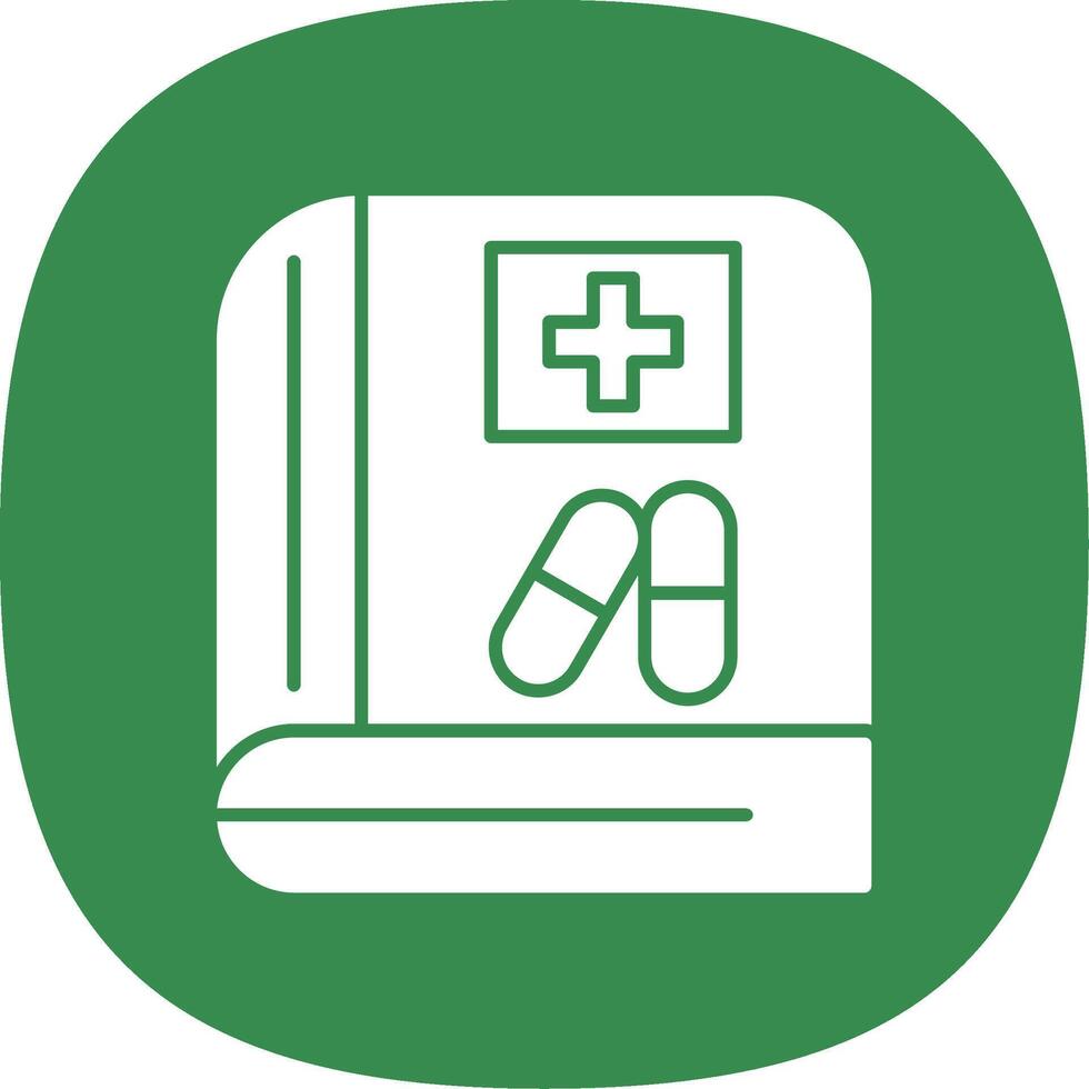 Medical Book Glyph Curve Icon vector