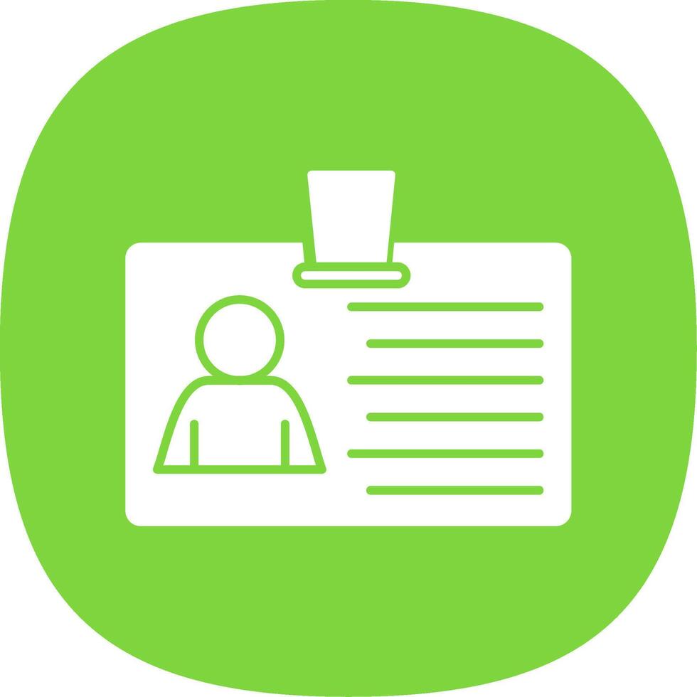Id Card Glyph Curve Icon vector