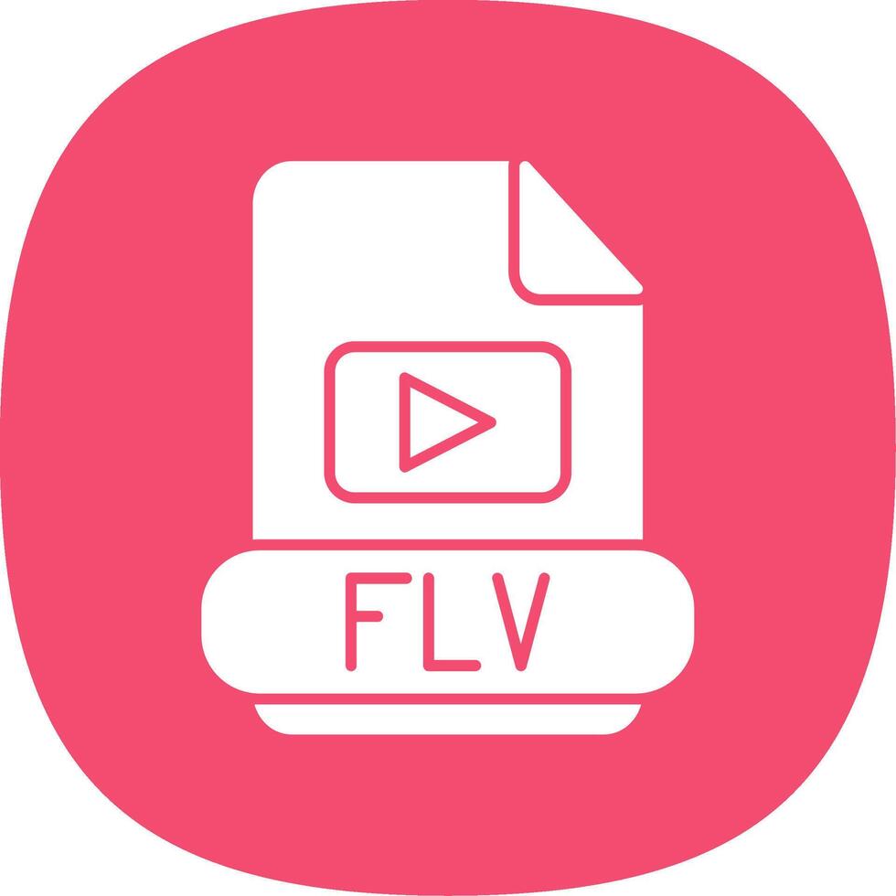 flv glifo curva icono vector