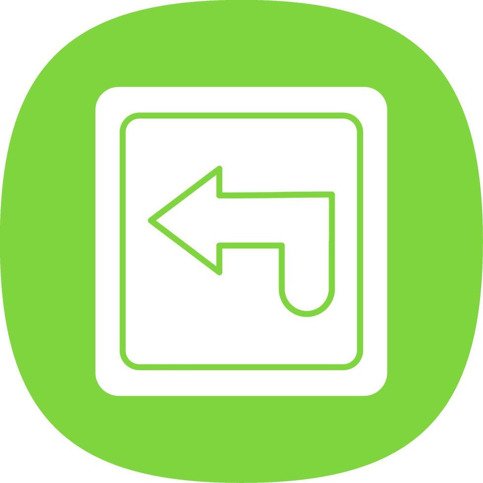 Curved Arrow Glyph Curve Icon vector
