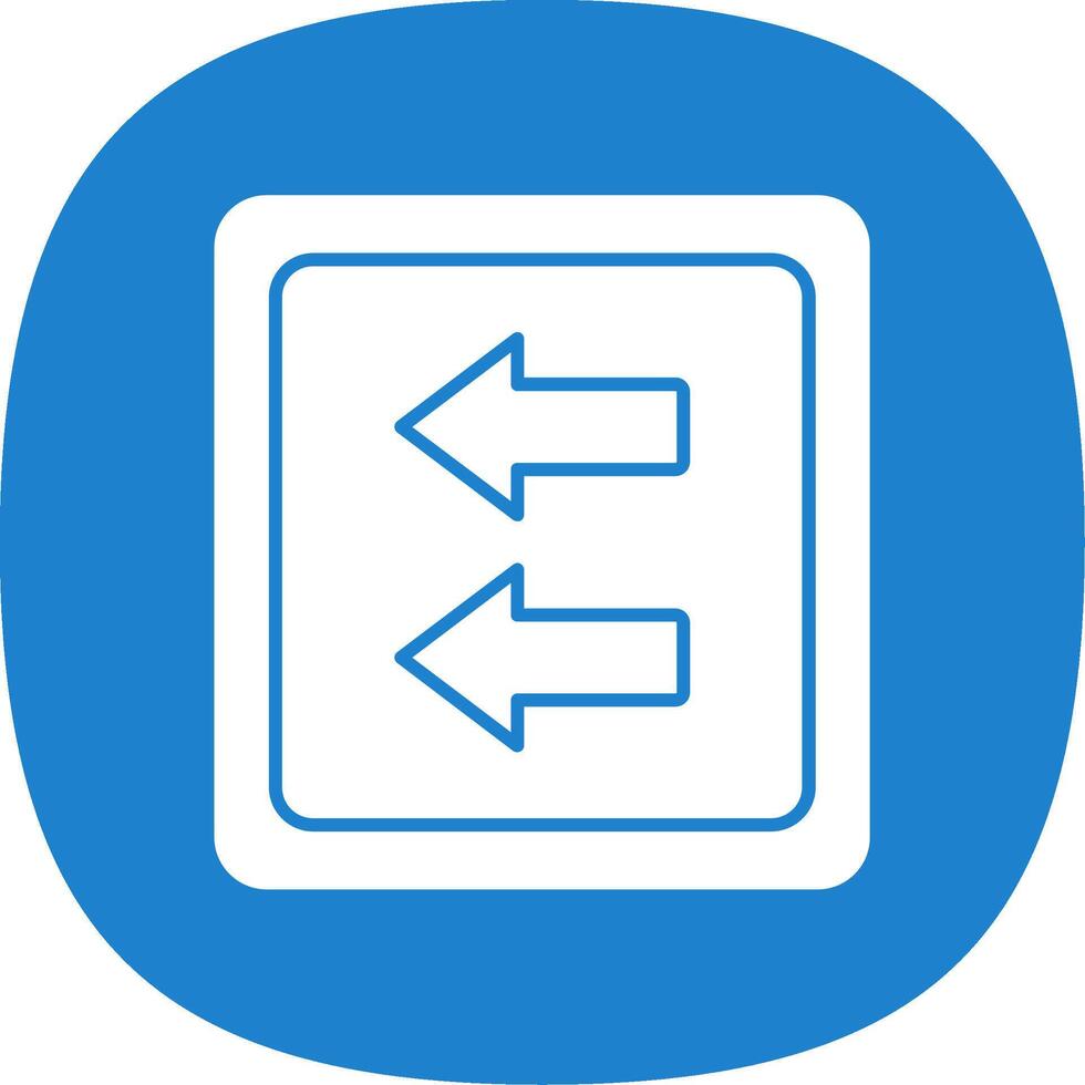 Fast Backward Glyph Curve Icon vector