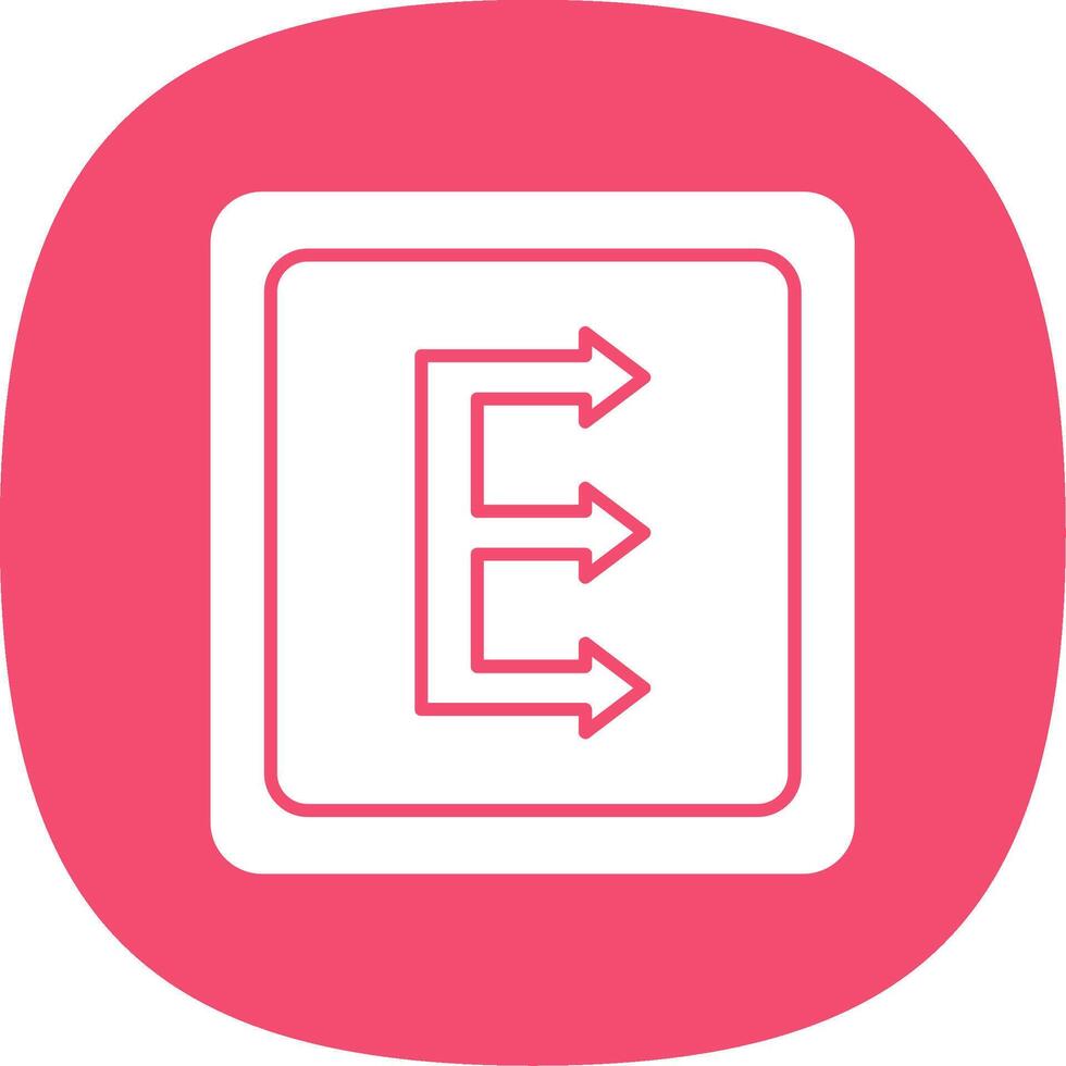 Three Arrows Glyph Curve Icon vector