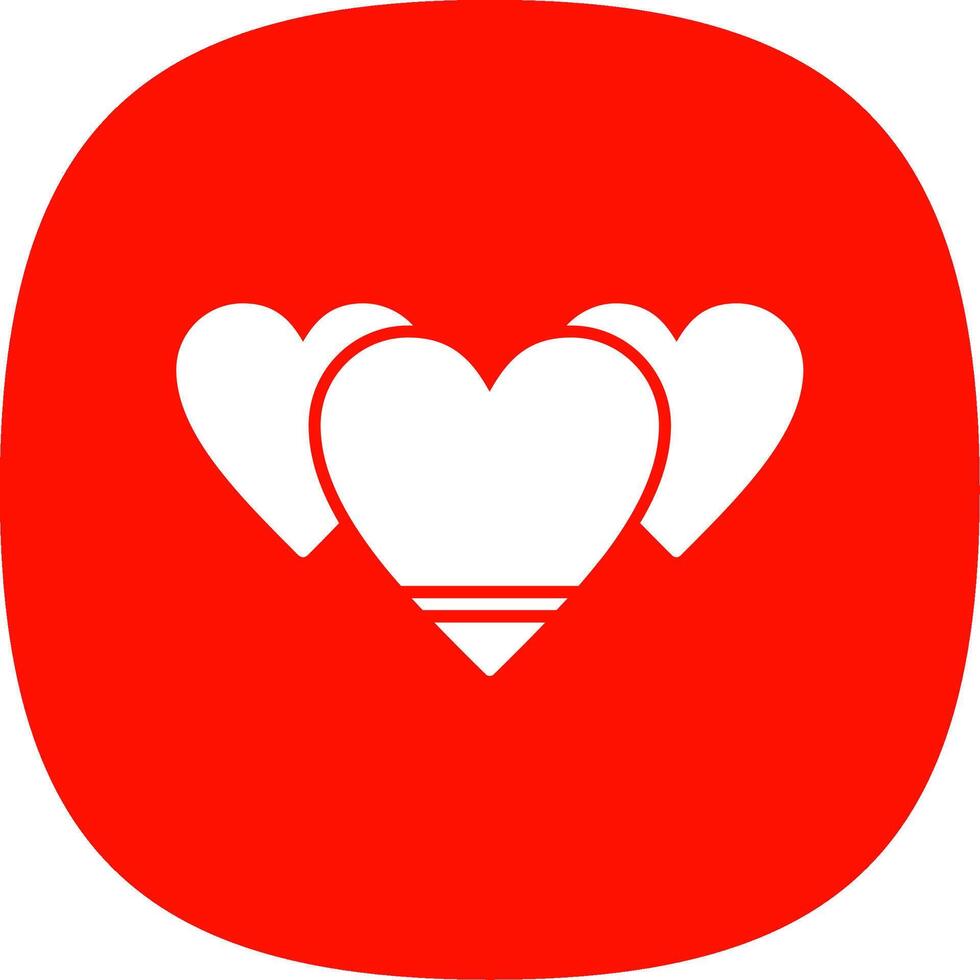 Heart Glyph Curve Icon vector