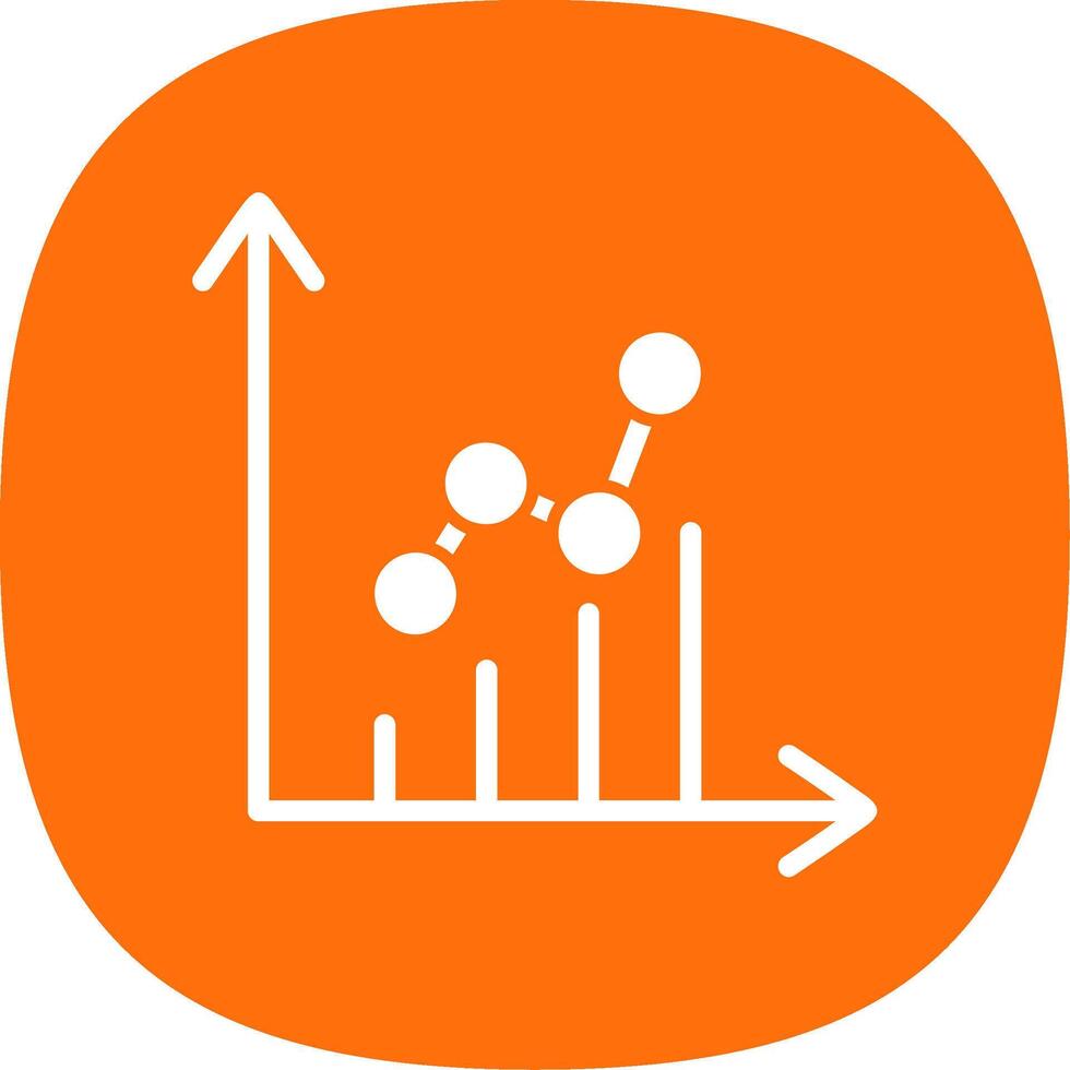 Graph Glyph Curve Icon vector