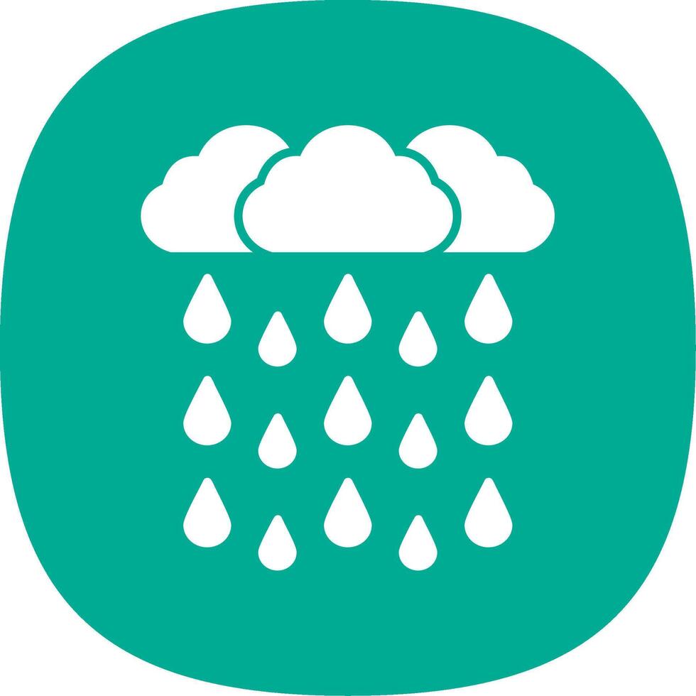 Heavy Rain Glyph Curve Icon vector